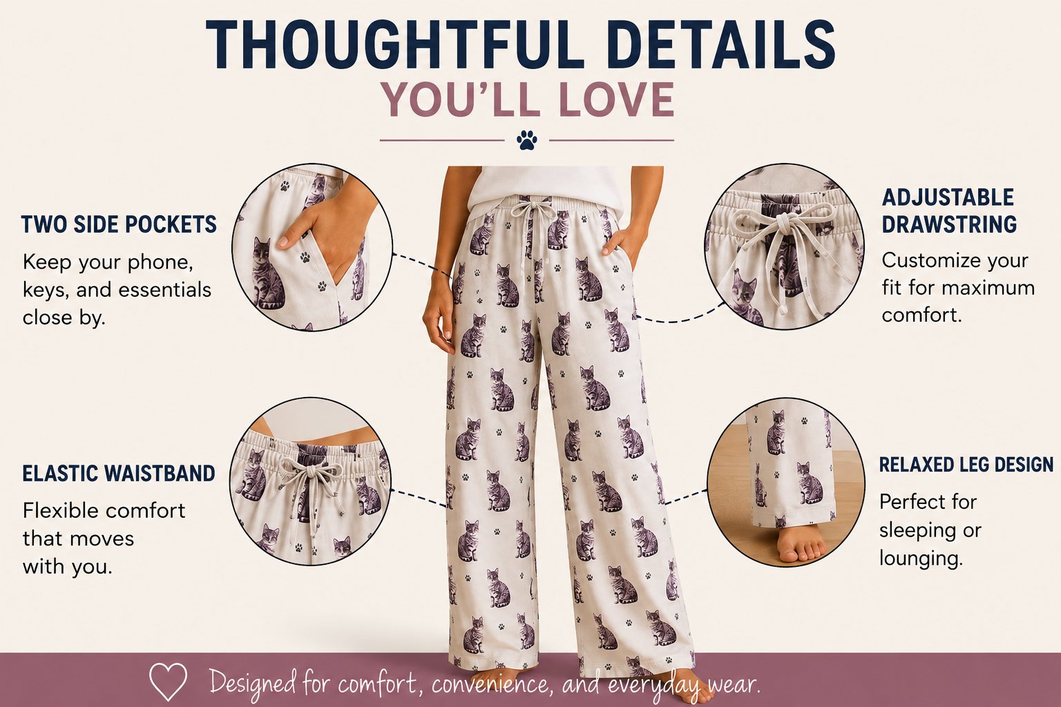 Beagle Pajama Bottoms Pet Lover Pajama Pants