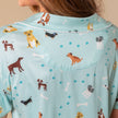 Pajama Top Dog Bark At The Park Pajama Top Blue Puppy Dog PJs