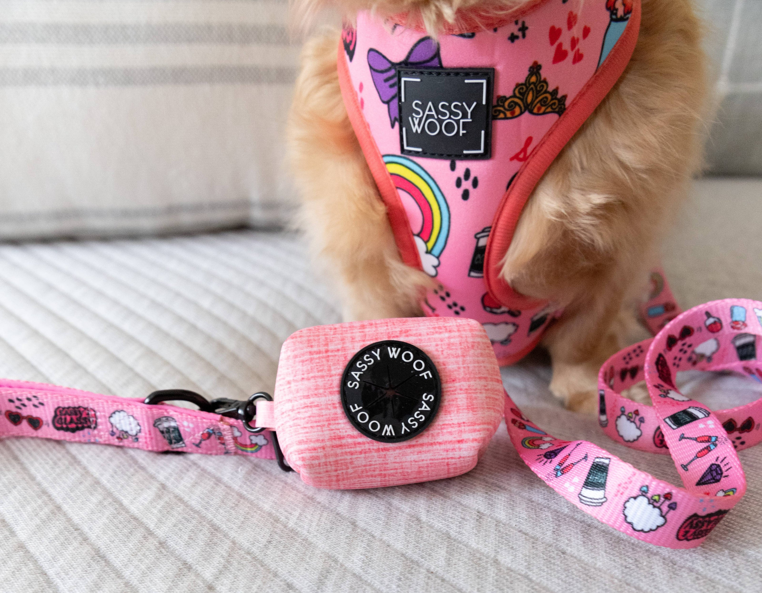Dog Waste Bag Holder Dolce Rose With Clasp
