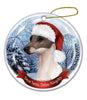 Italian Greyhound (Blue) Santa Hat Dog Porcelain  Ornament