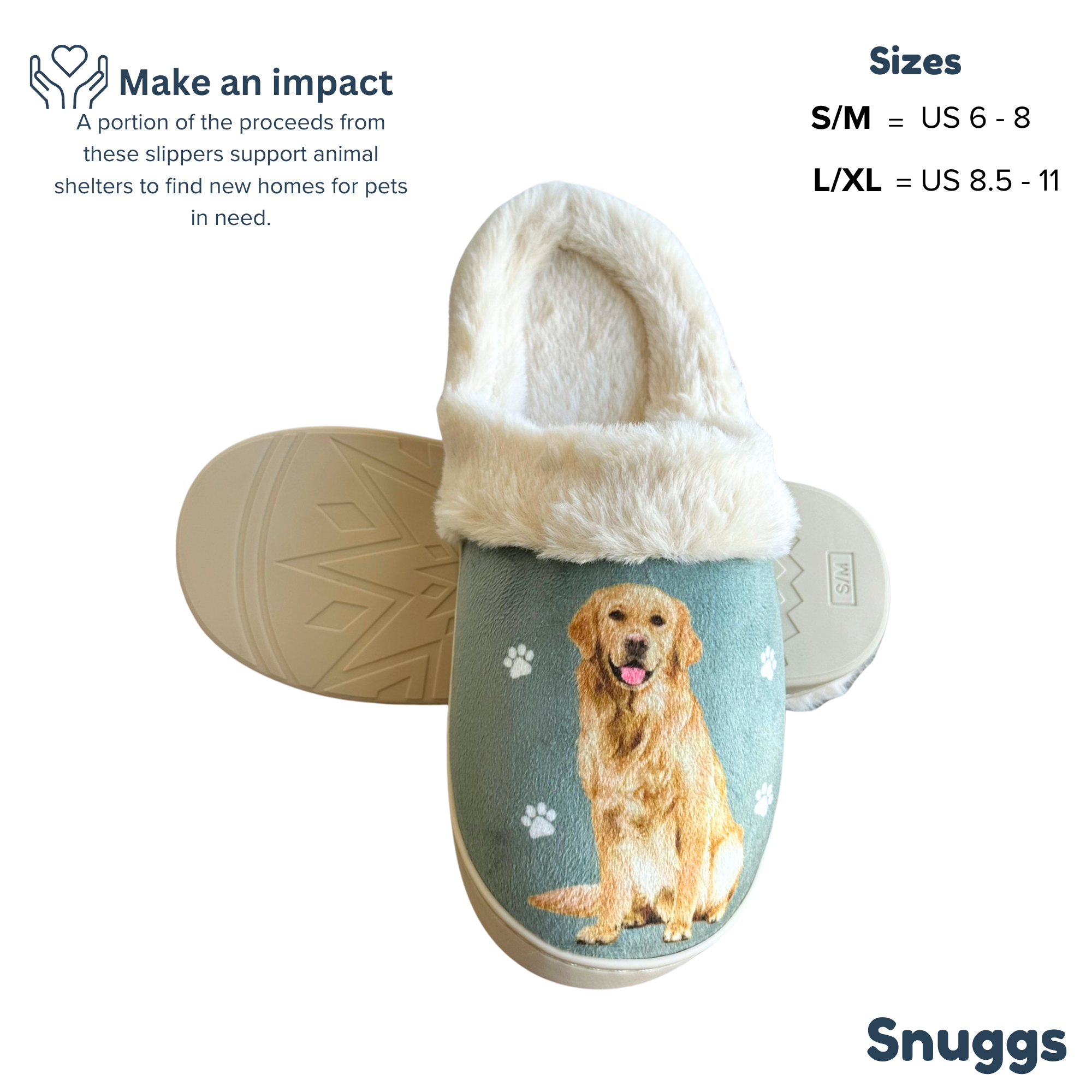 Golden Retriever Dog Pet lovers Snuggs Comfy Slippers