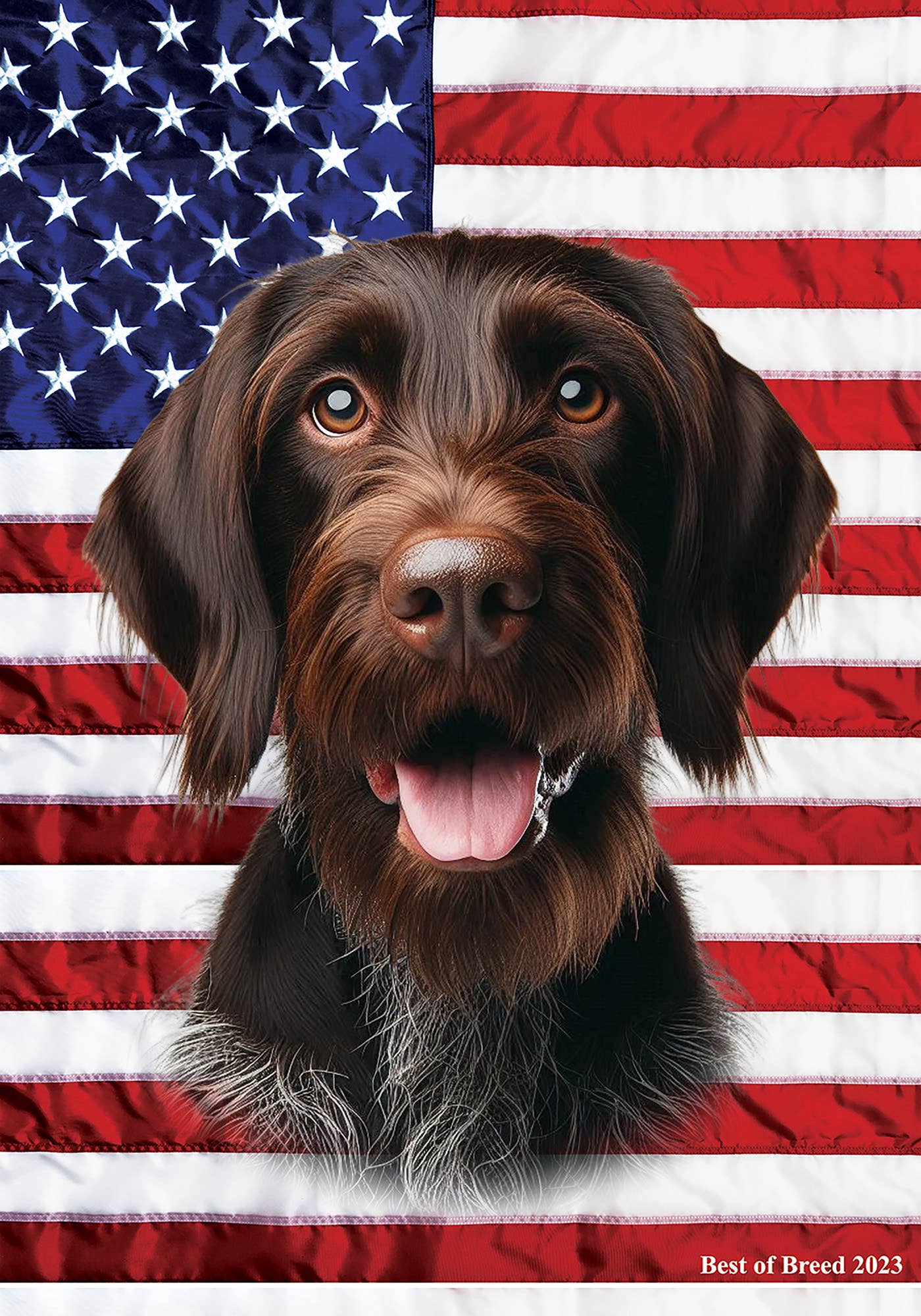 German Wirehaired Pointer -     Patriotic III Garden Flag