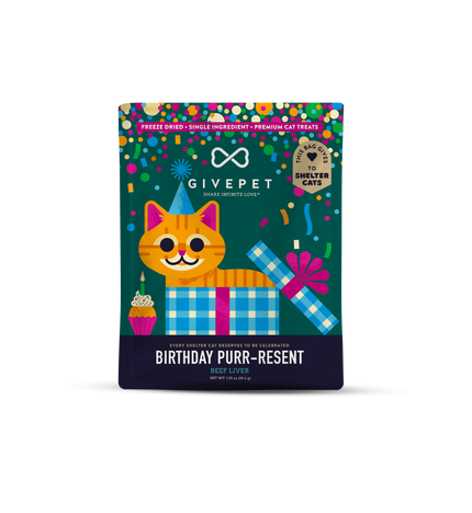 Cat Treat GivePet Birthday Purr-resnt Freeze Dried Cat Treats
