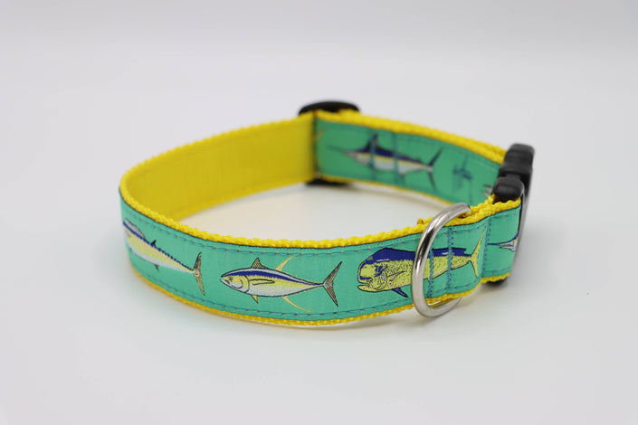 Guy Harvey Offshore Fish Side Release Buckle Clip Dog Collar or Leash