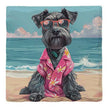 Miniature Schnauzer Beach Dog | Drink Coaster