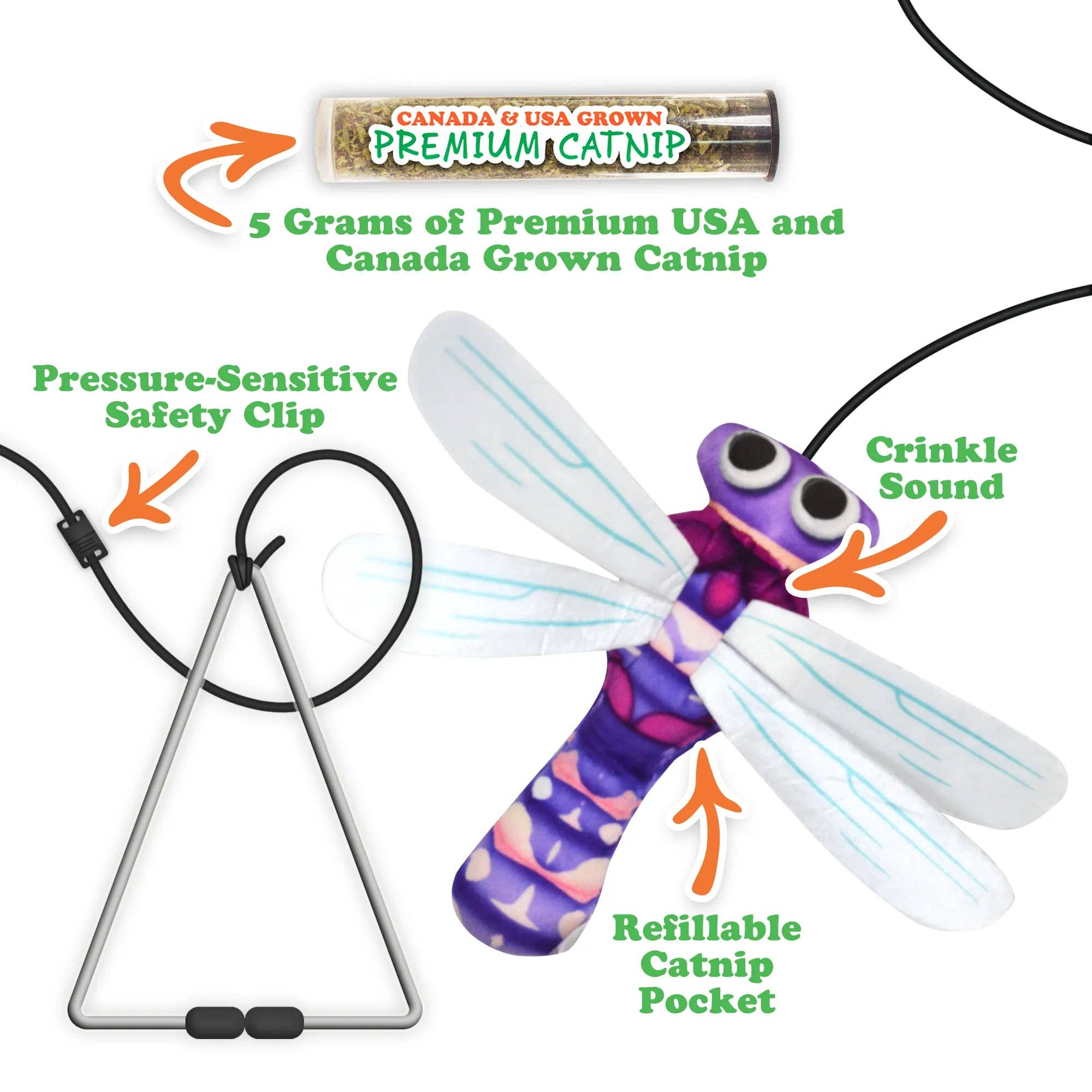 Meowijuana® Jump 'n' Jamb Dragonfly Catnip Teaser Toy