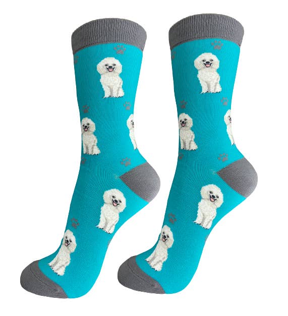 White Poodle Socks - Fun Novelty Dog Socks - Unisex