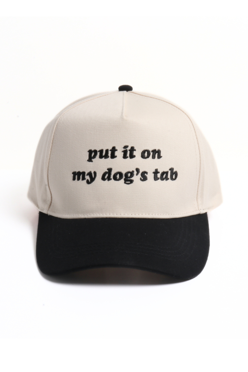 Put It On My Dog's Tab Embroidery 5 Panel Two Tone Cap