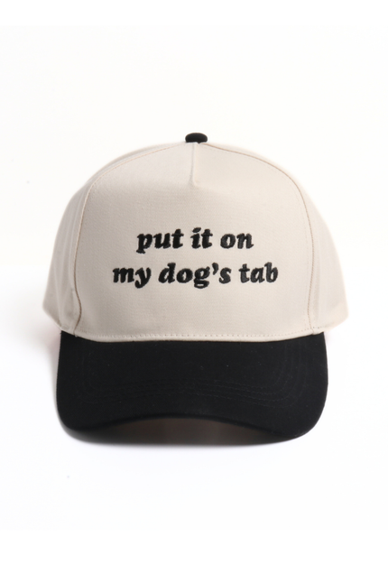 Put It On My Dog's Tab Embroidery 5 Panel Two Tone Cap