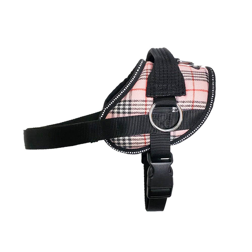 Reflective No Pull Harness: Purple Plaid Reflective No Pull Harness / XL