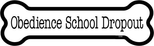 Obedience School Dropout Bone Shaped Car Magnets