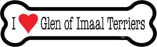 Glen of Imaal Terrier I (heart) Glen of Imaal Terriers Bone Shaped Magnet