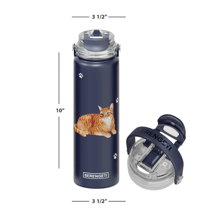 Tabby Cat Orange Stainless Steel Water Bottle 24 Oz. Serengeti