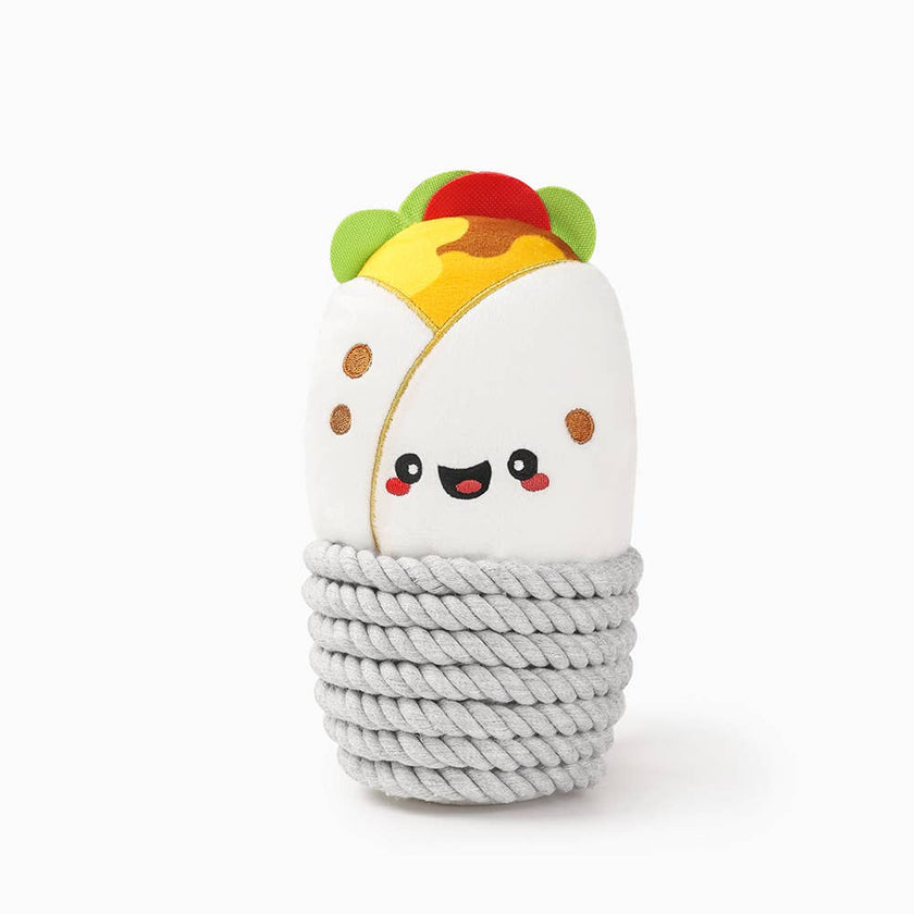 Dog Toy Burrito Fiesta Chewsday Plush Dog Rope Toy