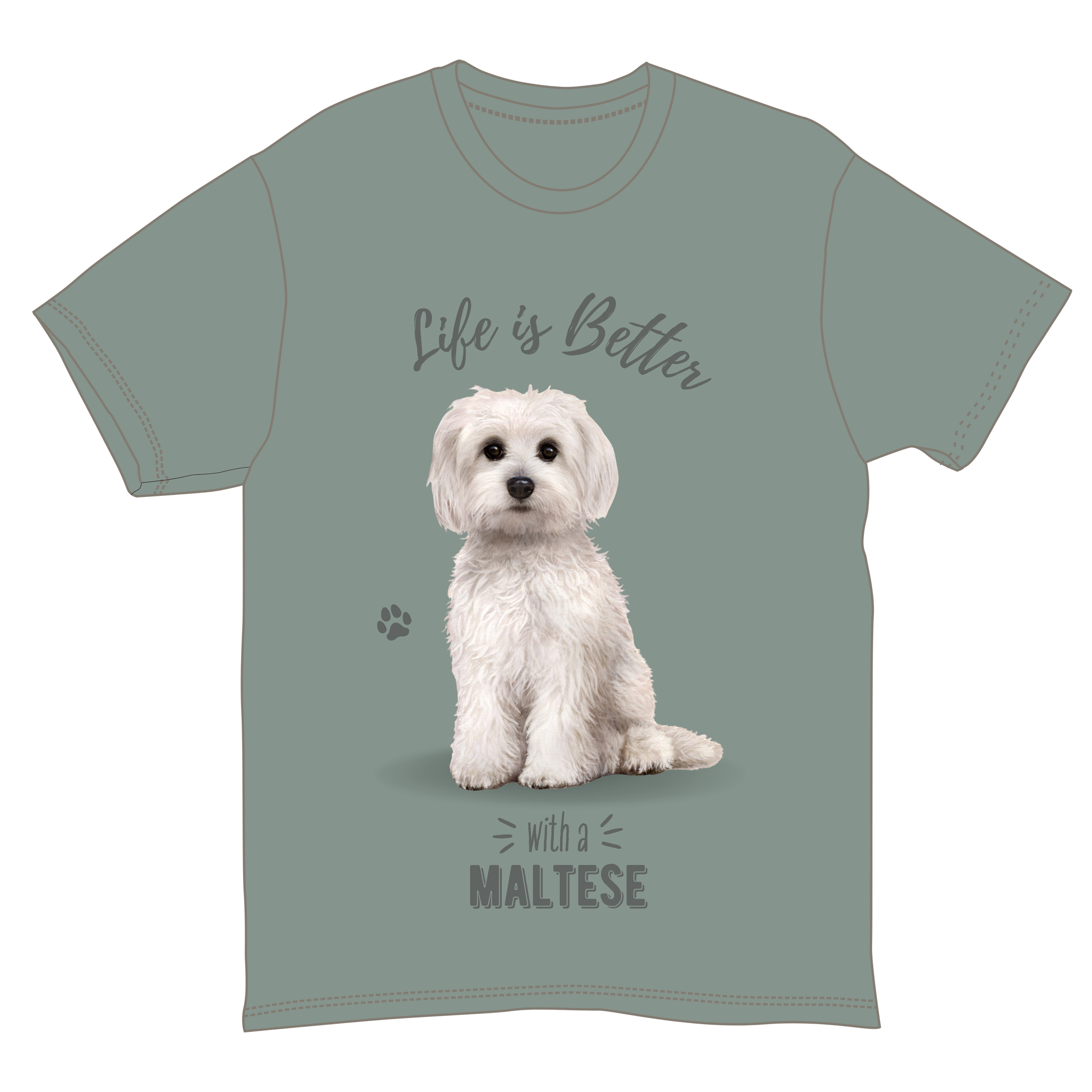 Maltese Dog Tee Shirt Unisex