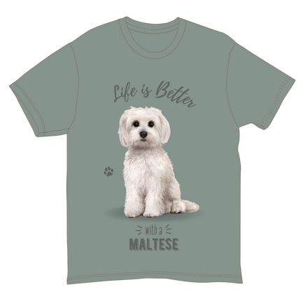 Maltese Dog Tee Shirt Unisex