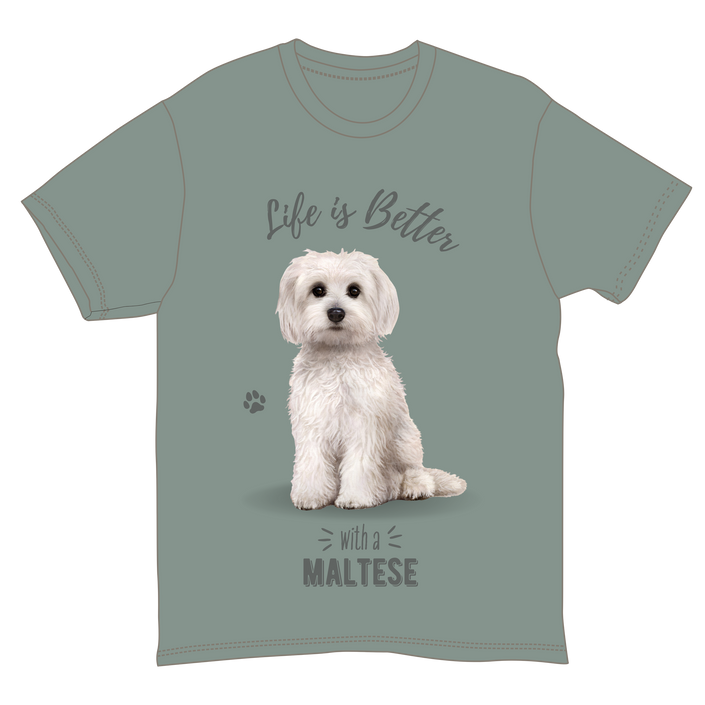 Maltese Dog Tee Shirt Unisex