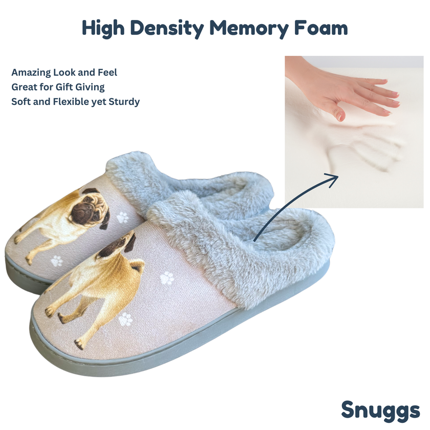 Pug Dog Pet Lovers Comfy Snuggs Slippers