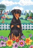 Doberman, Uncropped Garden Flag