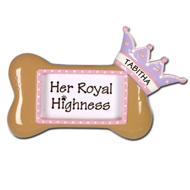 Dog Bone Frame Ornament-Girl Her Royal Highness Punta Gorda FL