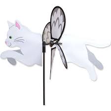 White Cat Garden Yard Spinner