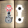 Grey Cat Big Eyes Reversible Magnetic Bookmark
