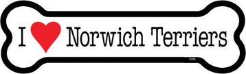 Norwich Terrier I (heart) Norwich Terriers Bone Shaped Magnet