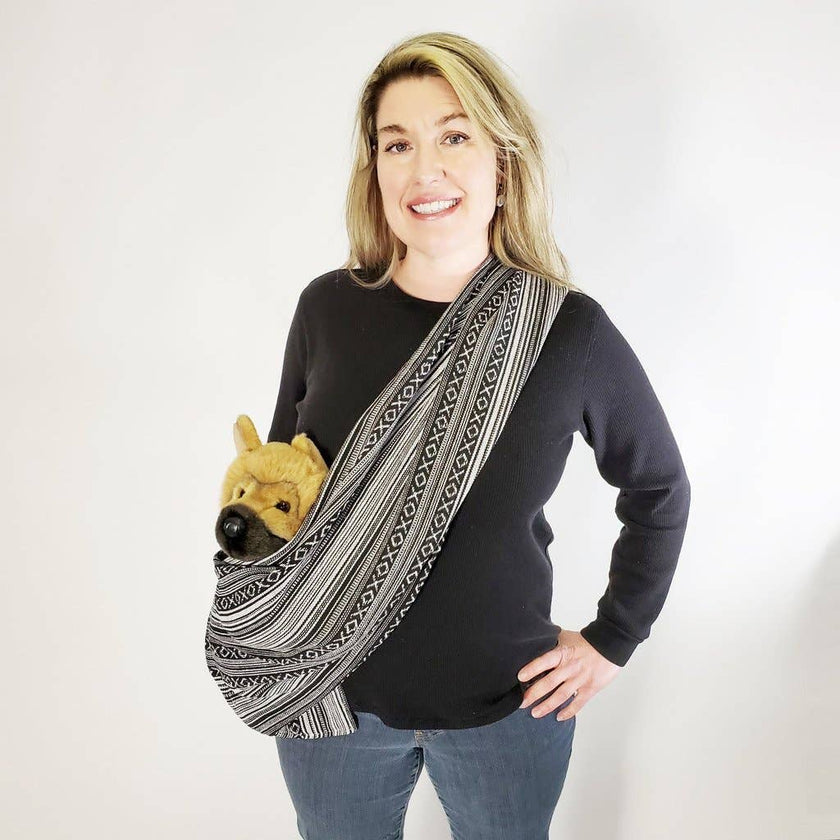 Dog Sling Woven Salt & Pepper Design