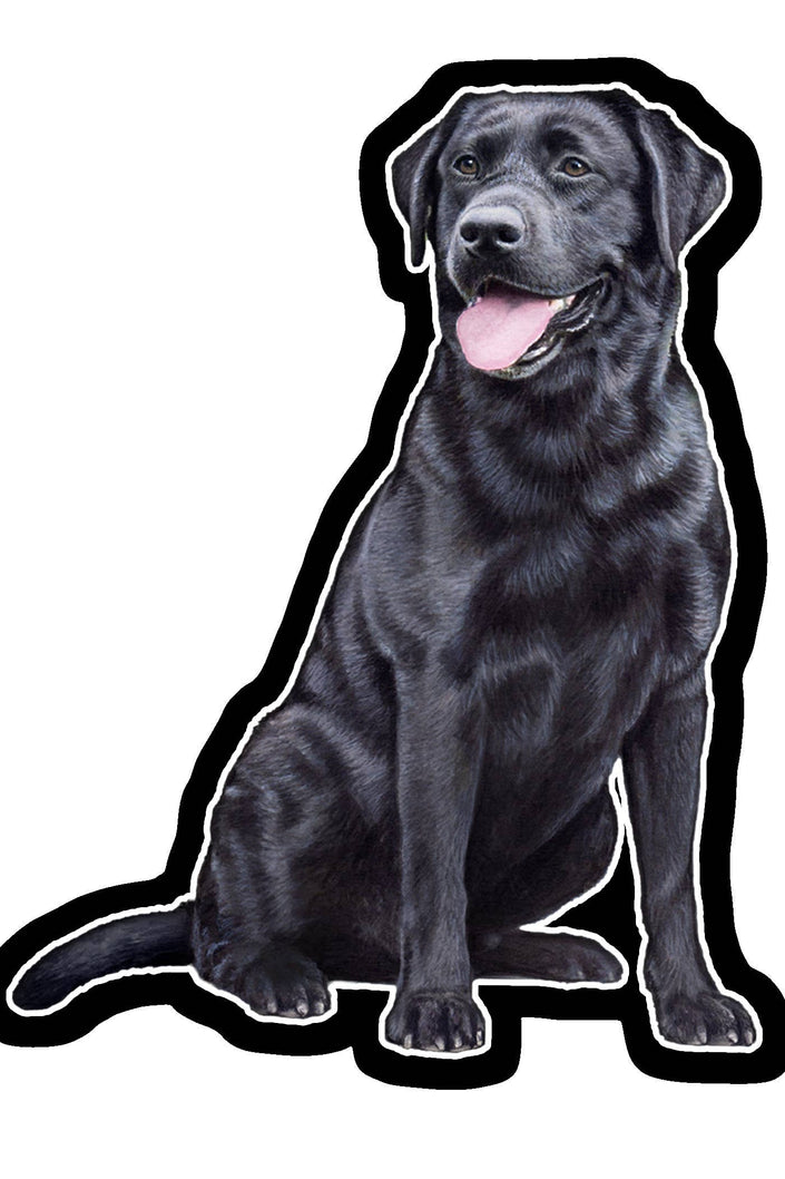 Labrador, Black  - Vinyl Sticker