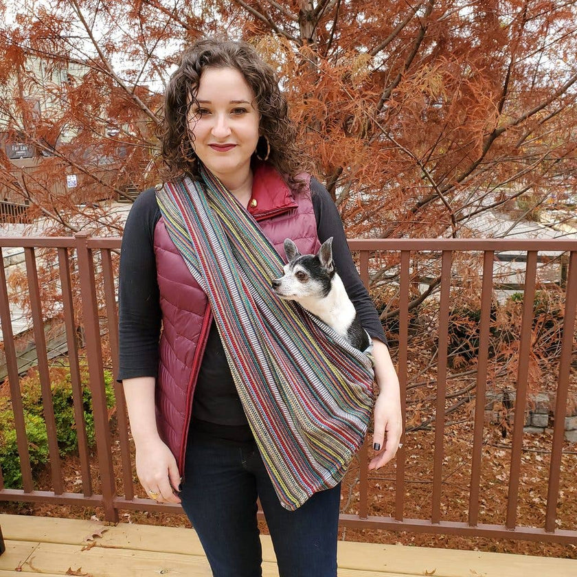 Dog Sling Woven Bohemian Multicolor Design