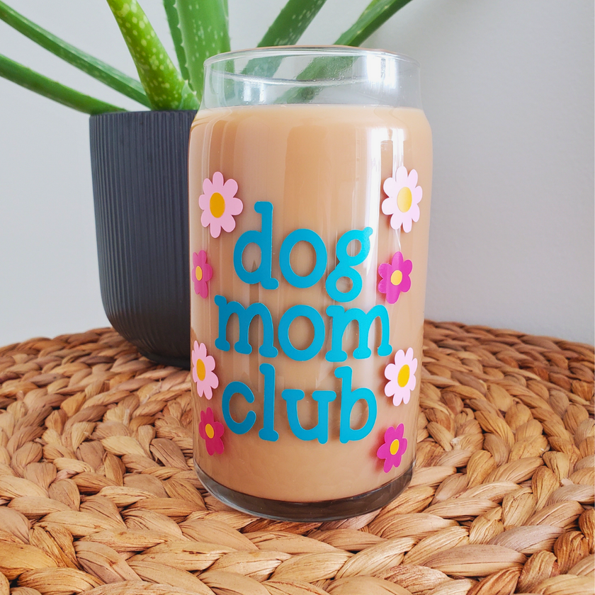 Drink Glass Dog Mom Club 16 oz.