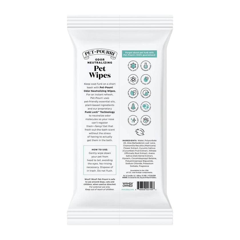Pet~Pourri - Pet Coat Wipes - 50ct - Pawsitively Fresh Scent