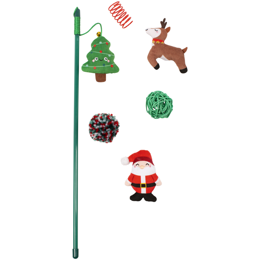 Cat Wand Jingle Joy Christmas Cat Toy Set