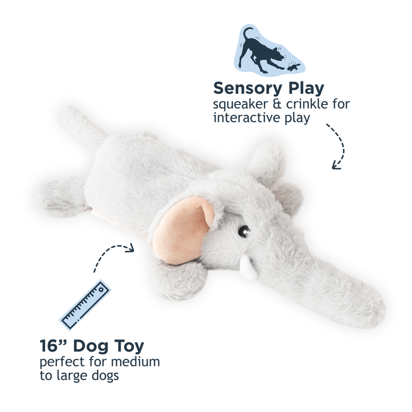 Dog Toy Elephant Stuffless Plush Squeaker Toy