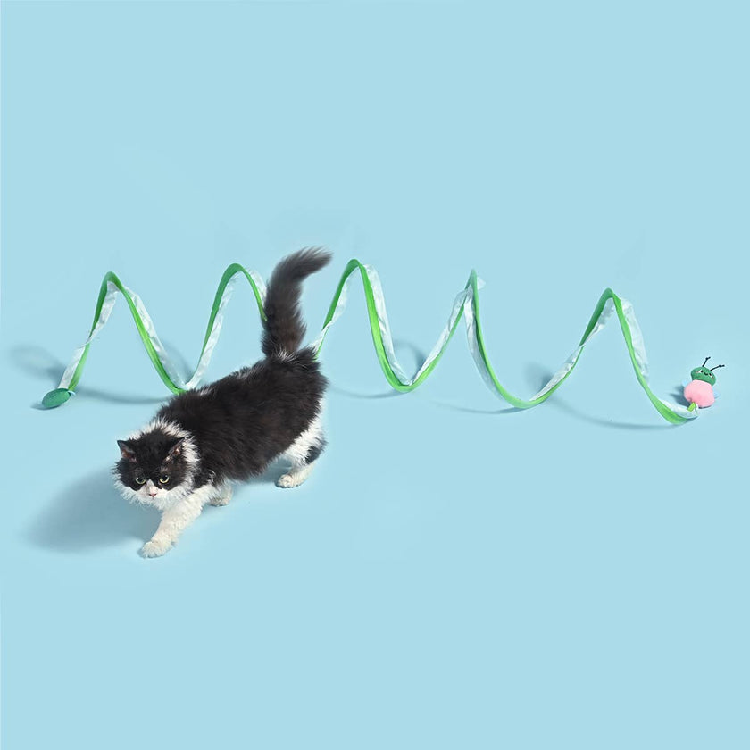 Cat Toy Caterpillar Springy Tunnel Catnip Toy