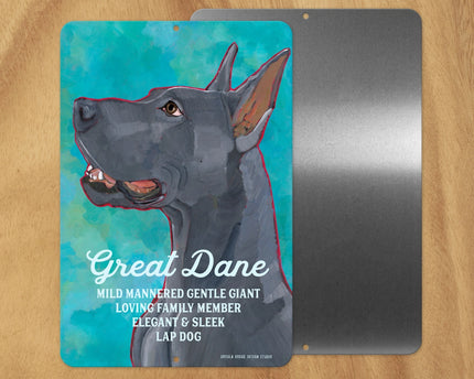 Great Dane (Black Cropped) -UD Metal Sign