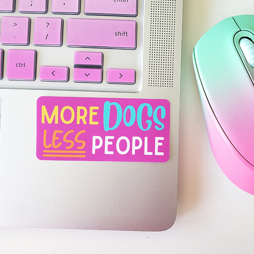 Less People Sticker More Dogs Less People Sticker – Salty Paws