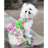 Pink Hawaiian Floral Dog Harness Dress w/ Matching Leash
