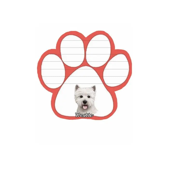 Westie Paw Print Note Pad