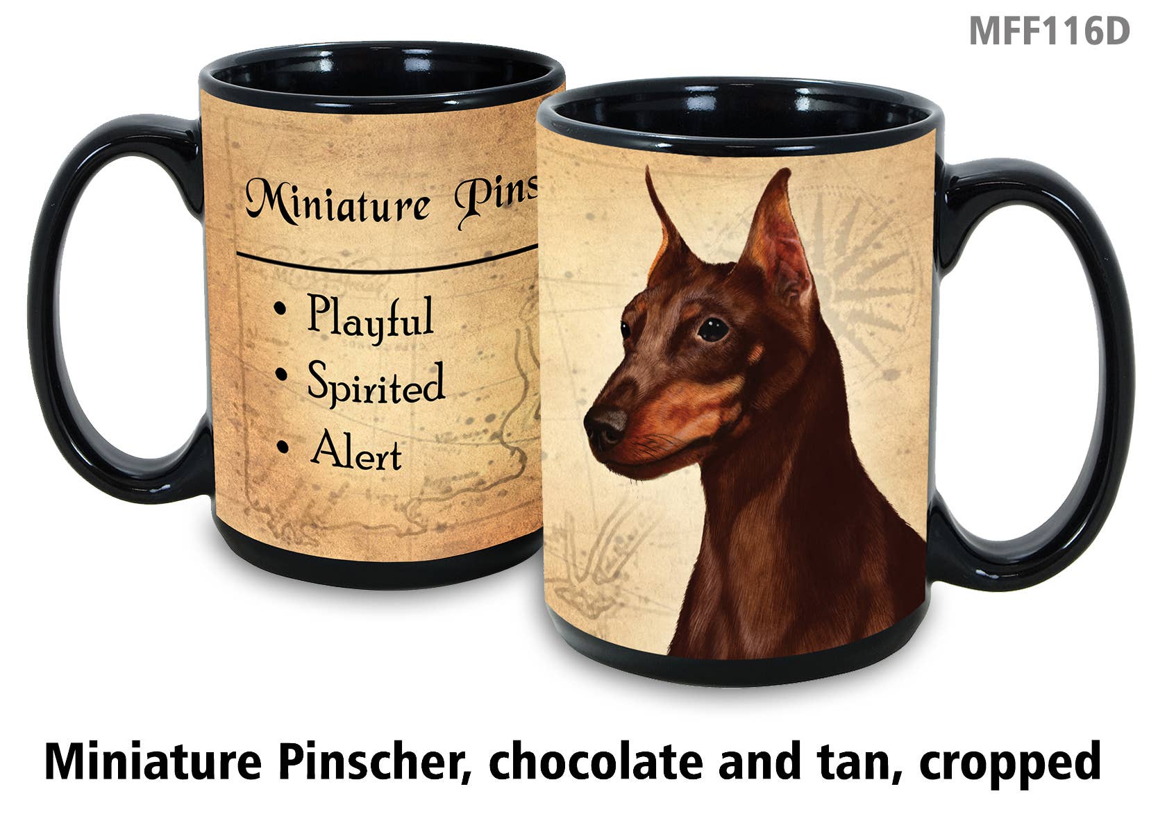 Miniature Pinscher Chocolate Cropped Mug Coffee Cup