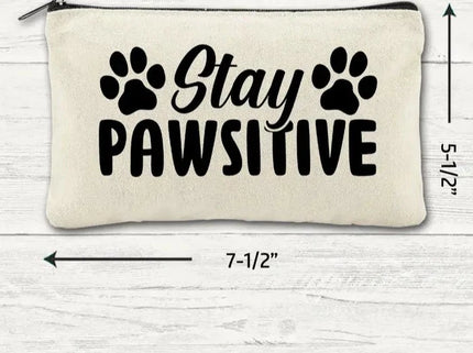 Canvas Zipper Bag - Stay Pawsitive