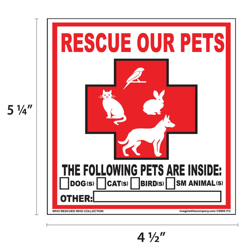 Pet Rescue Sticker Pet Rescue Decals 2 Pack with Wallet Card – Salty Paws