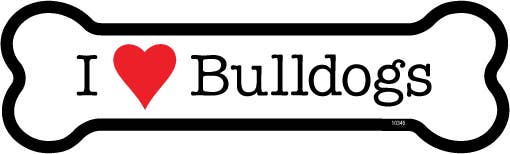 I (heart) Bulldogs Bone Shaped Magnets