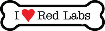 I (heart) Red Labs Bone Shaped Magnet