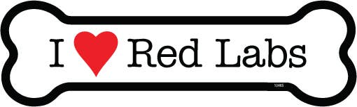 I (heart) Red Labs Bone Shaped Magnet