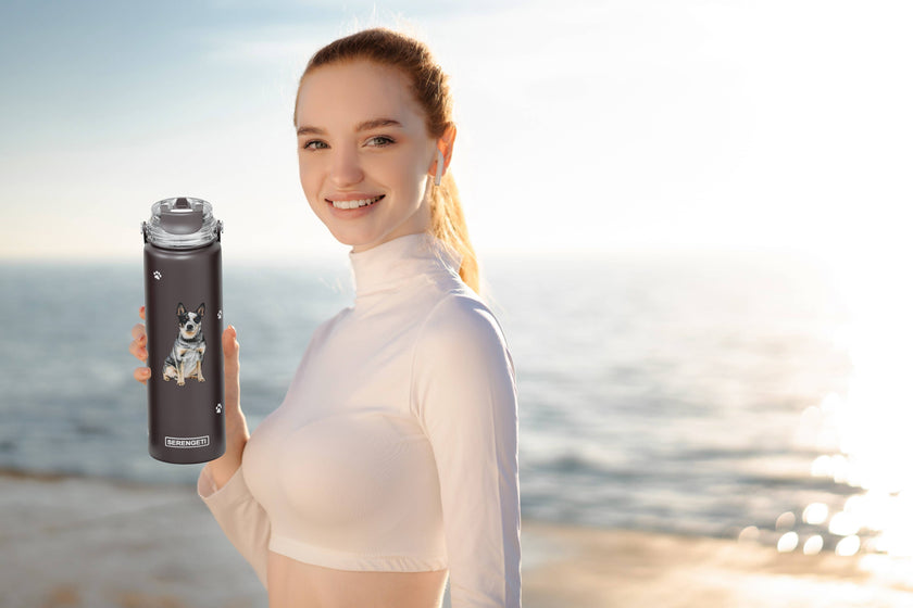 Australian Cattle Dog Stainless Steel Water Bottle 24 Oz. Serengeti