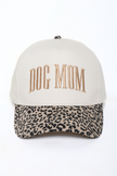 DOG MOM embroidery Camo Print Brim 5 Panel Baseball Cap