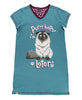PJ Nightgown Cat Purrrhaps Later V-Neck Nightshirt