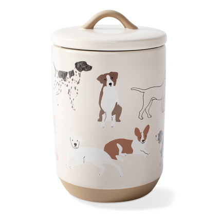 Dogs Clay Stoneware Treat Jar