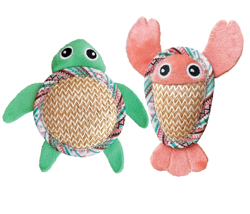 Cat Toy Lobster and Turtle KONG® Tropics Pals Catnip Toy 2pk